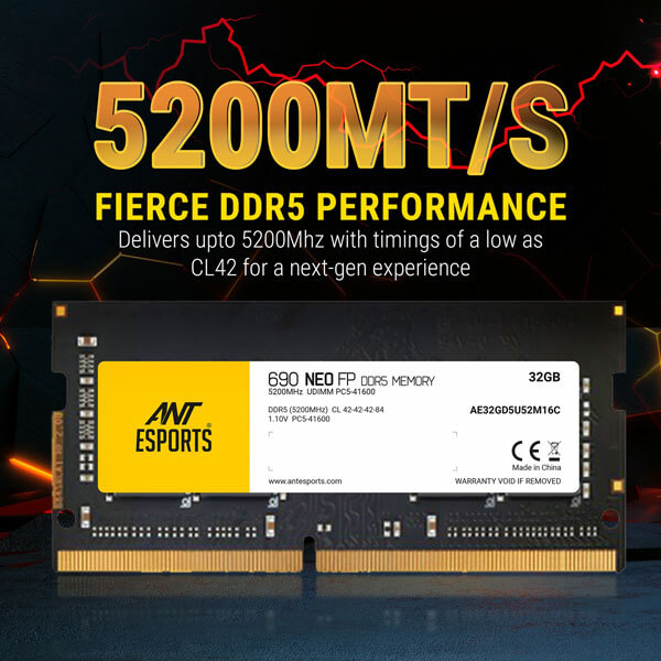 Ant Esports 690 Neo FP 32GB DDR5 5200MHz Laptop RAM